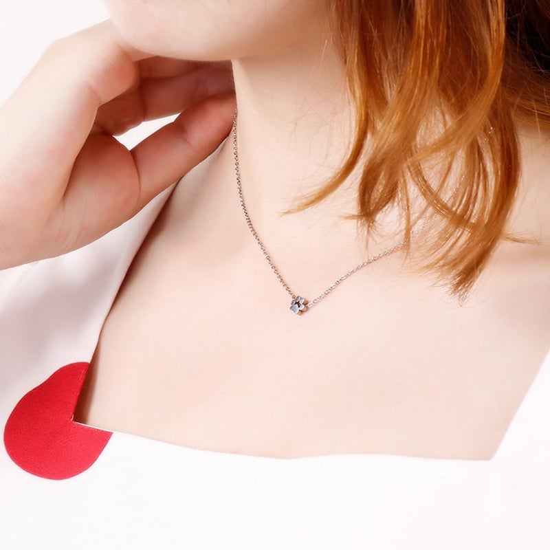 OIDIMS Dog Cat Paw Necklace Lovely Animal Choker Dainty Paw Print Pendant Necklace Chic Little Dog Kitten Pet Adjustable Charm Necklace Birthday Valentine's Day Gifts Minimalist Jewelry for Women Mom - Image 1